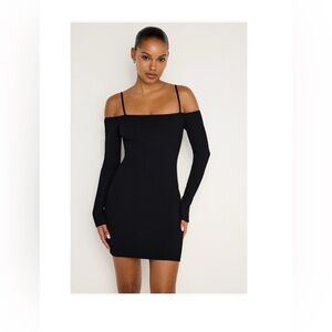 Good American Virgo Cold Shoulder Sweater Dress